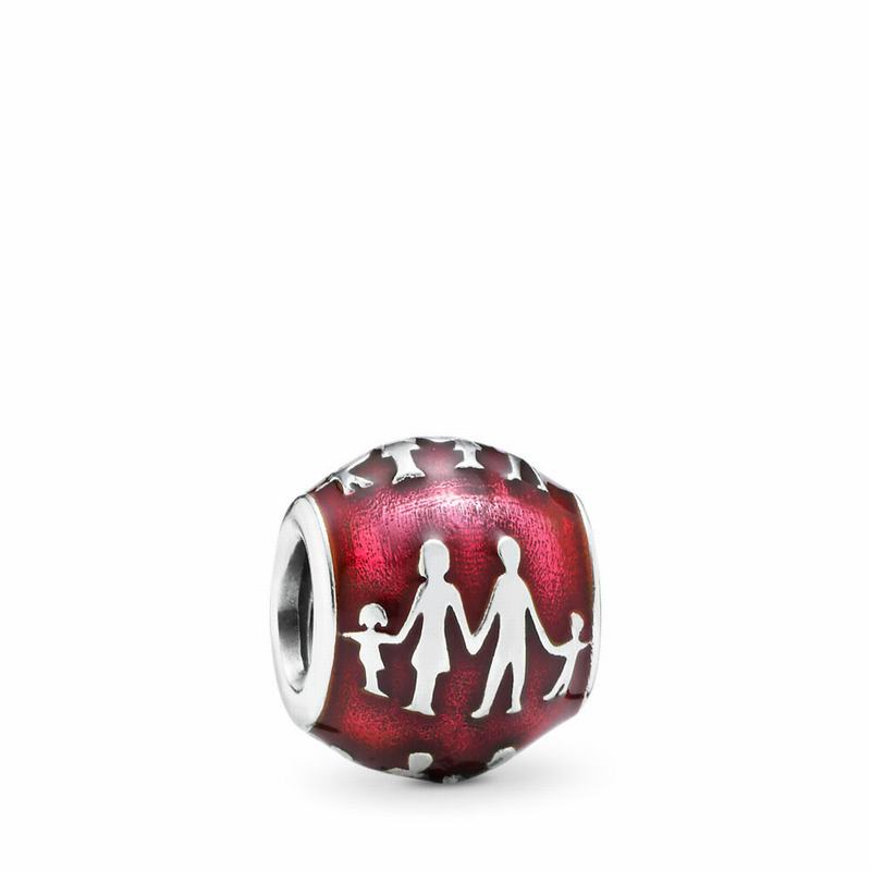 Pandora Family Silhouette Charm - Sterling Silver/Enamel/Pink - Canada | UZ2016WR